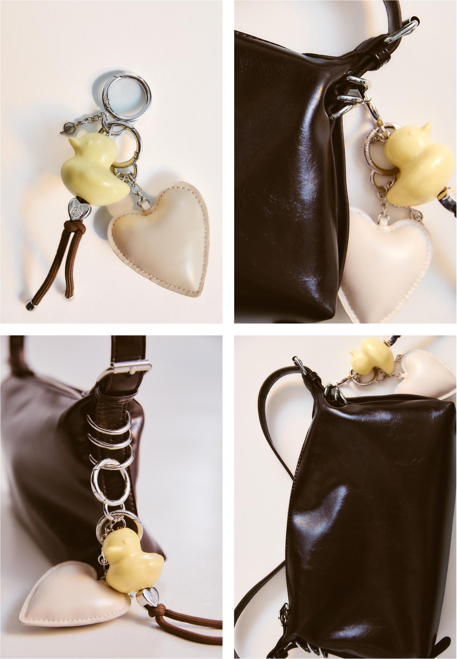 Shoulder bag with strap detail — Brown