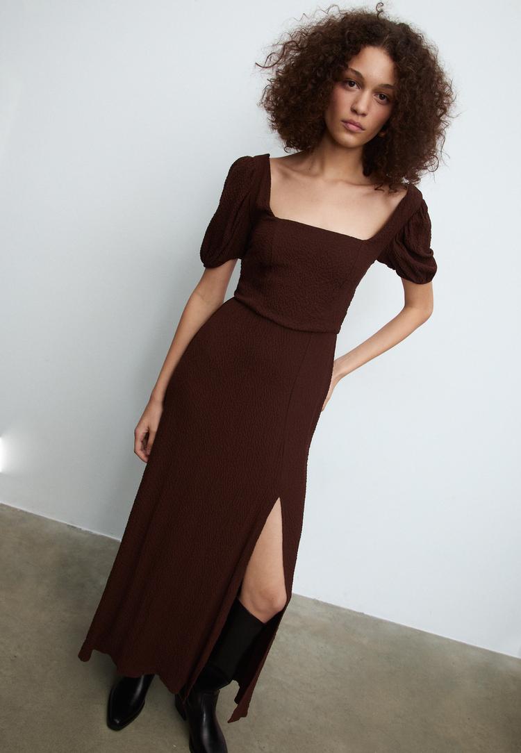 vestido largo fluido espalda cruzada