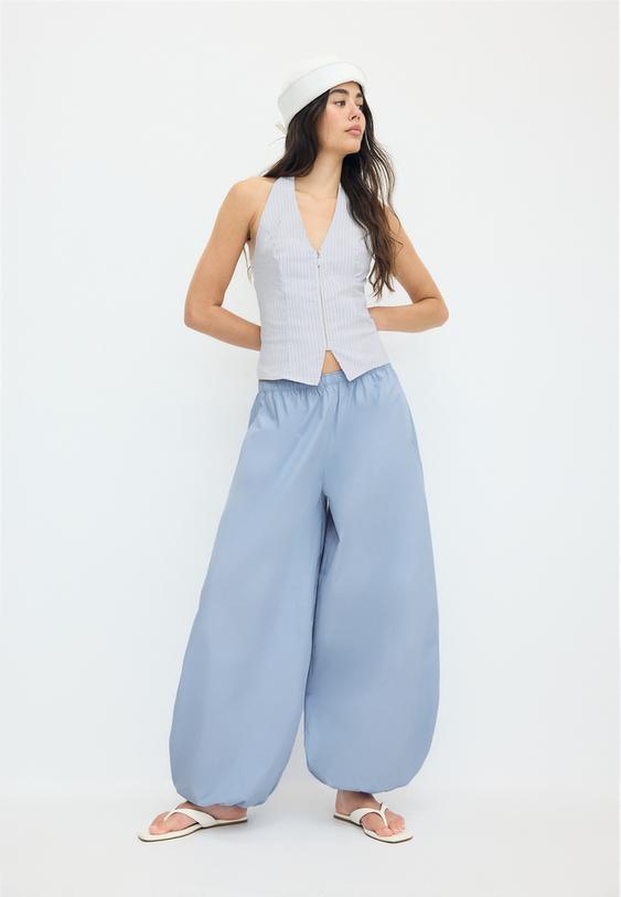 Stradivarius Top Halter Din Bengalina Azuriu S