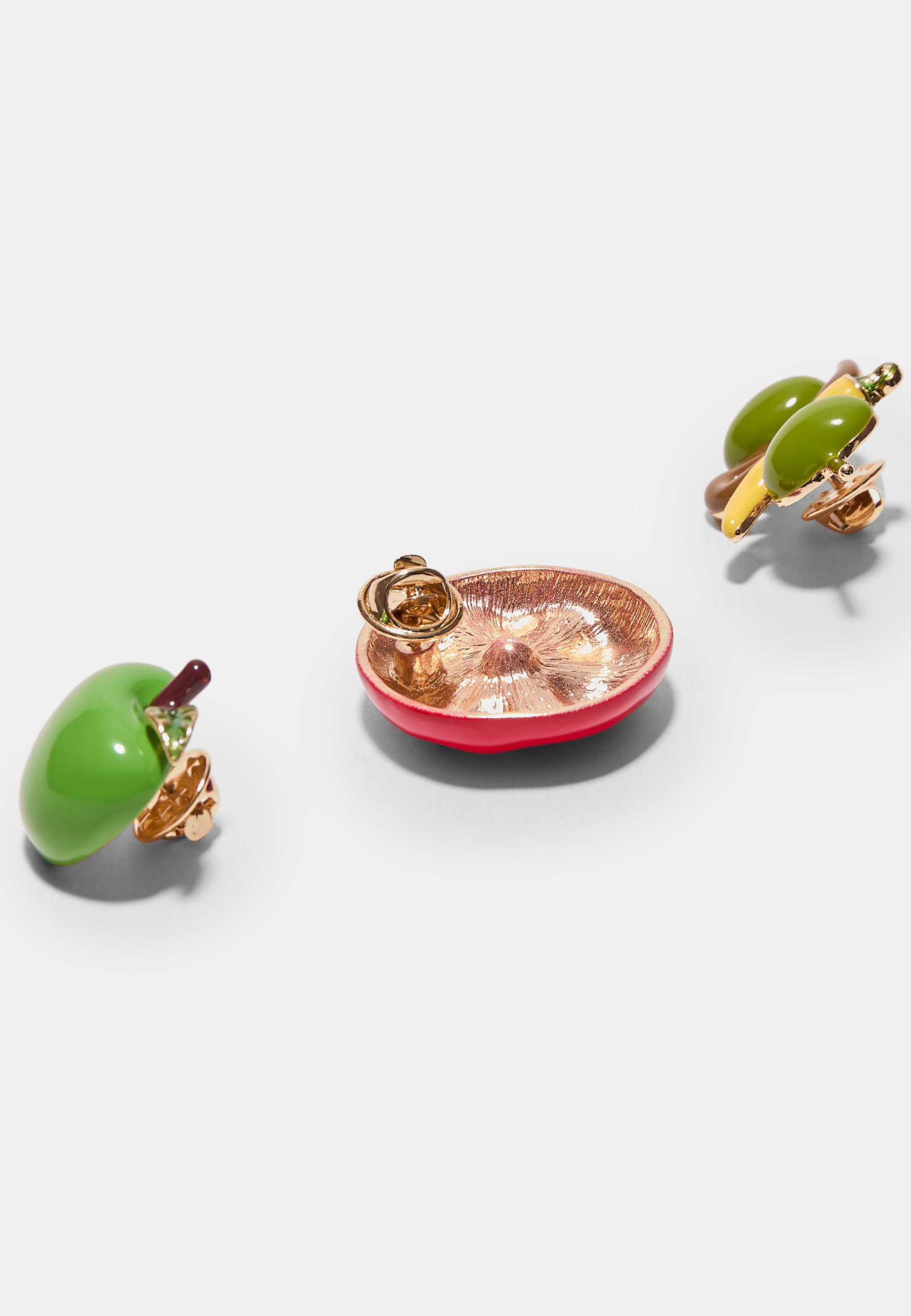 Set of 3 Food Combo Pins — Gold