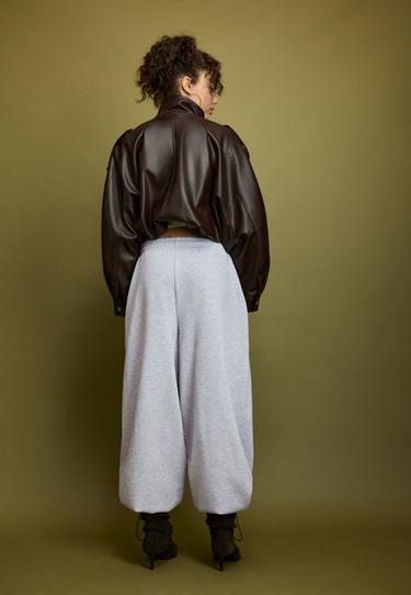 Plush acid wash joggers with toggles — Grey melange 5