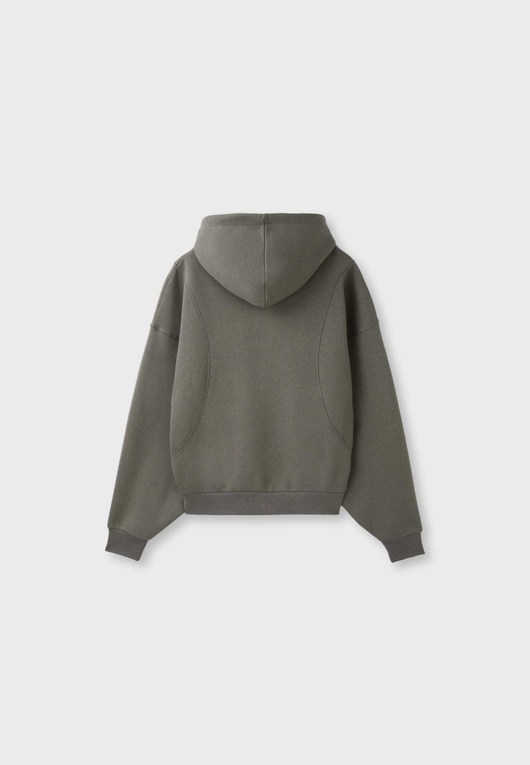 Printed text hoodie — Khaki