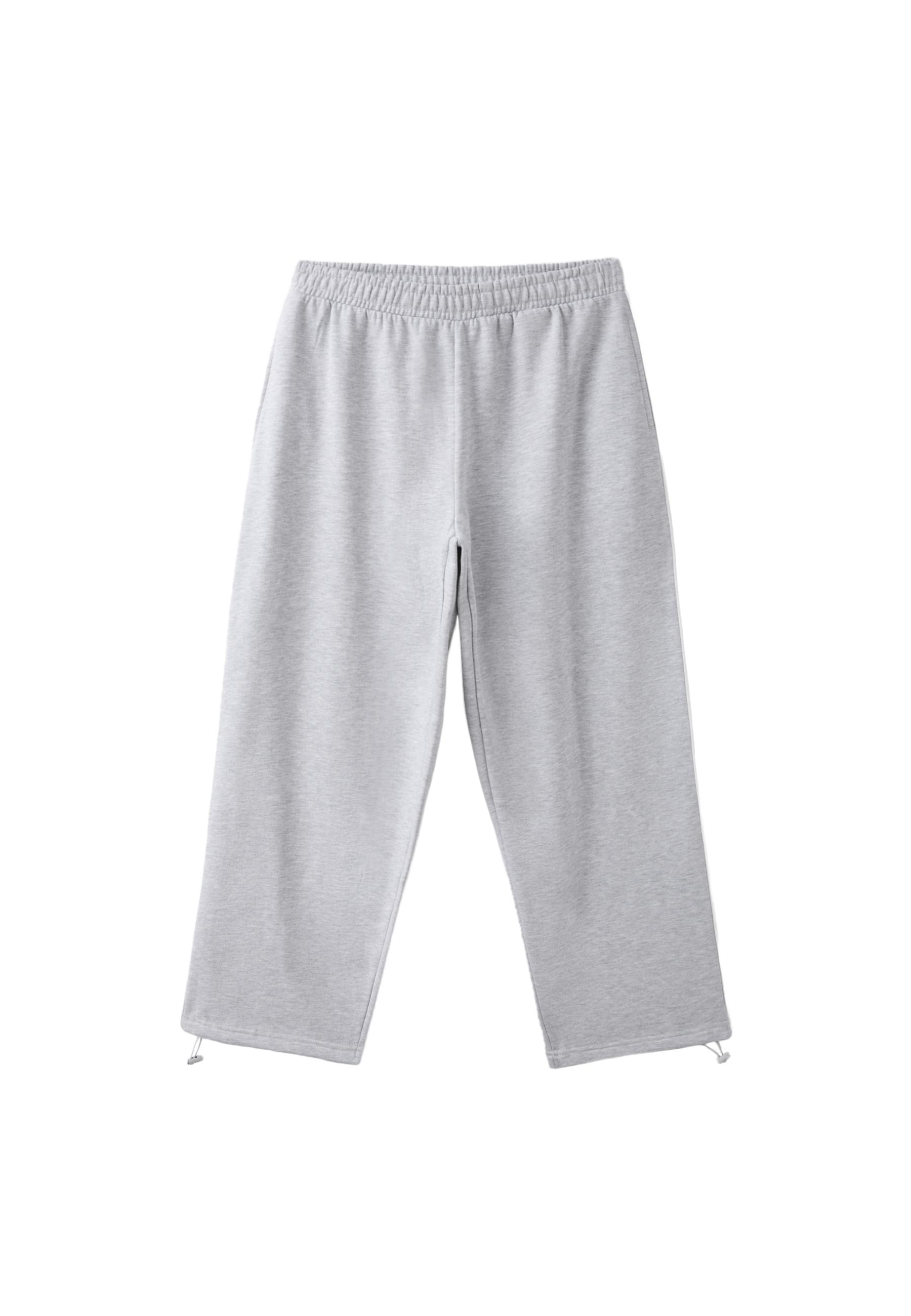 Plush joggers with piping and toggles — Grey melange