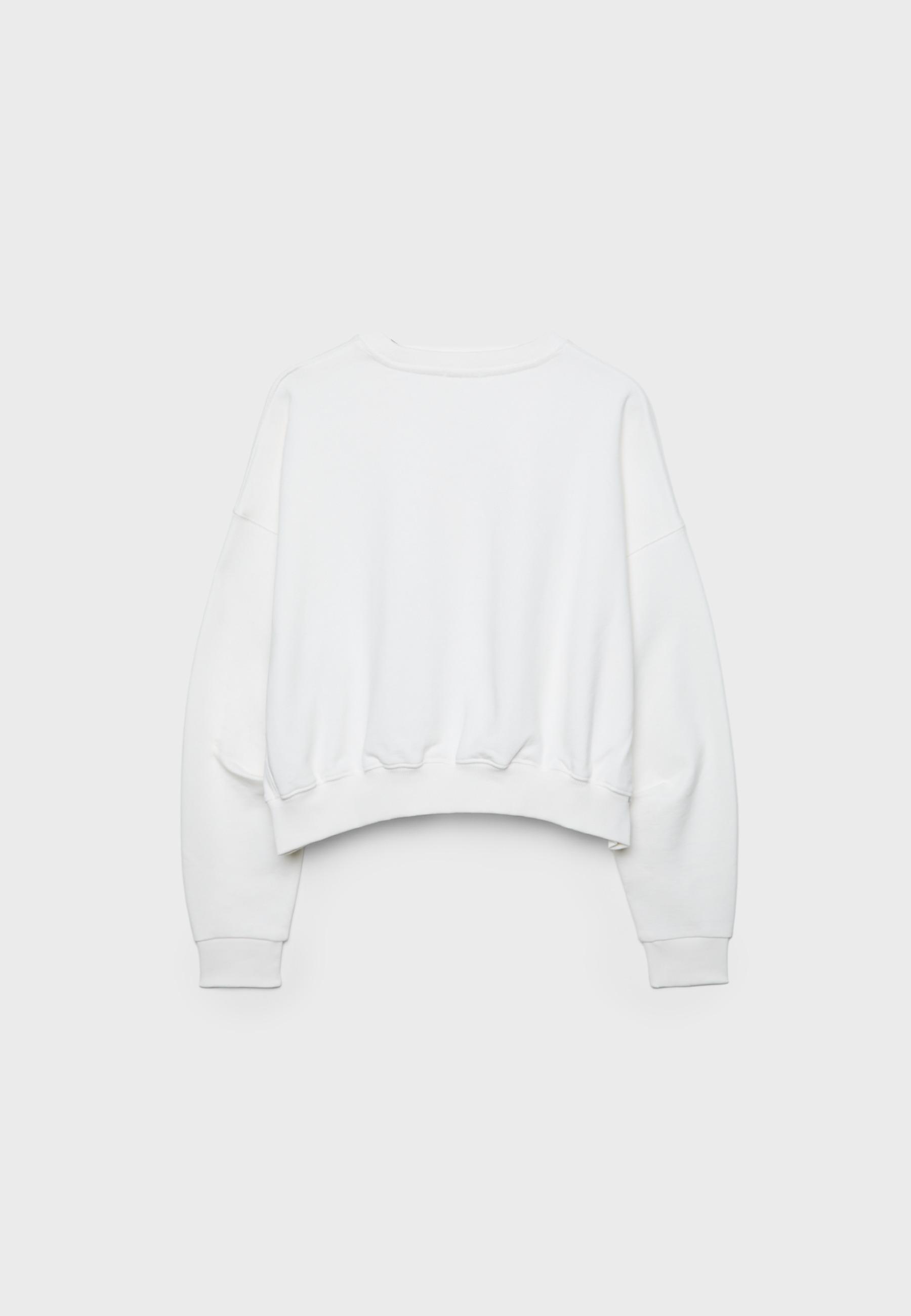 Basic printed sweatshirt — Ecru