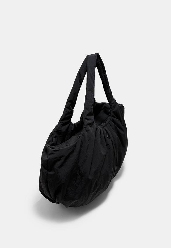 Stradivarius Quilted Maxi Bag Black Os