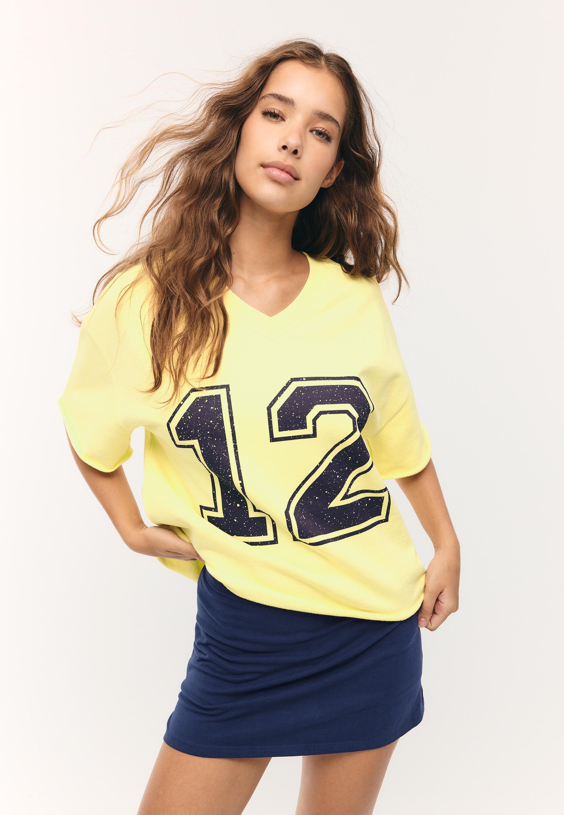 New York short sleeve sweatshirt — Pastel yellow