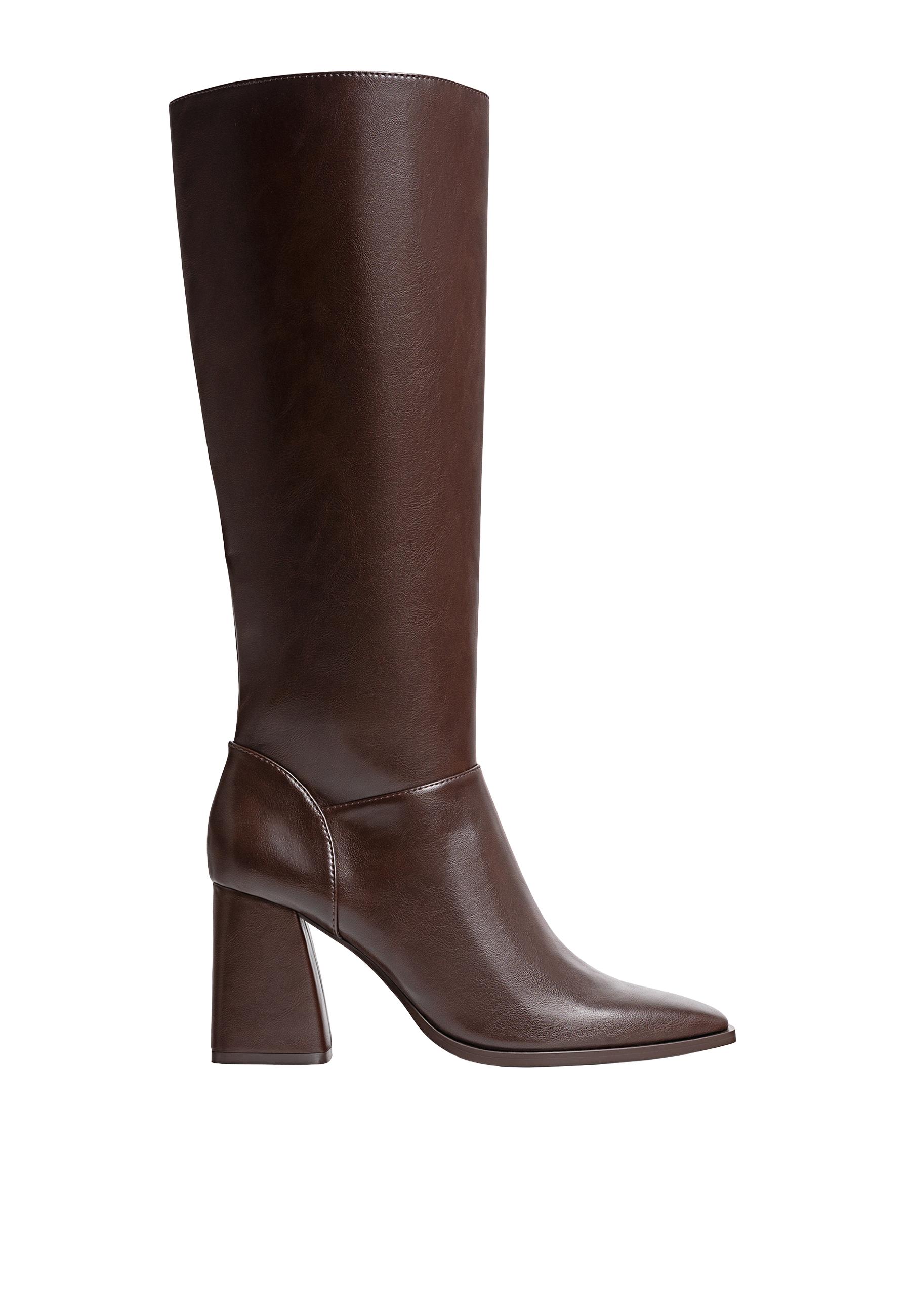 High-heeled boots — BROWN
