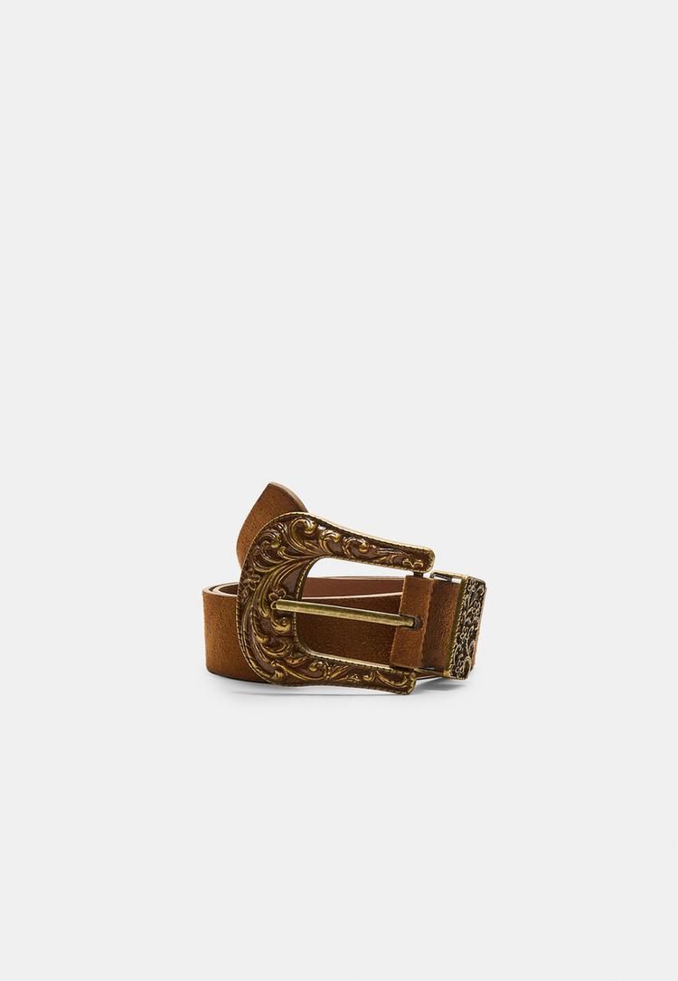 cinturon cowboy hebilla pintada