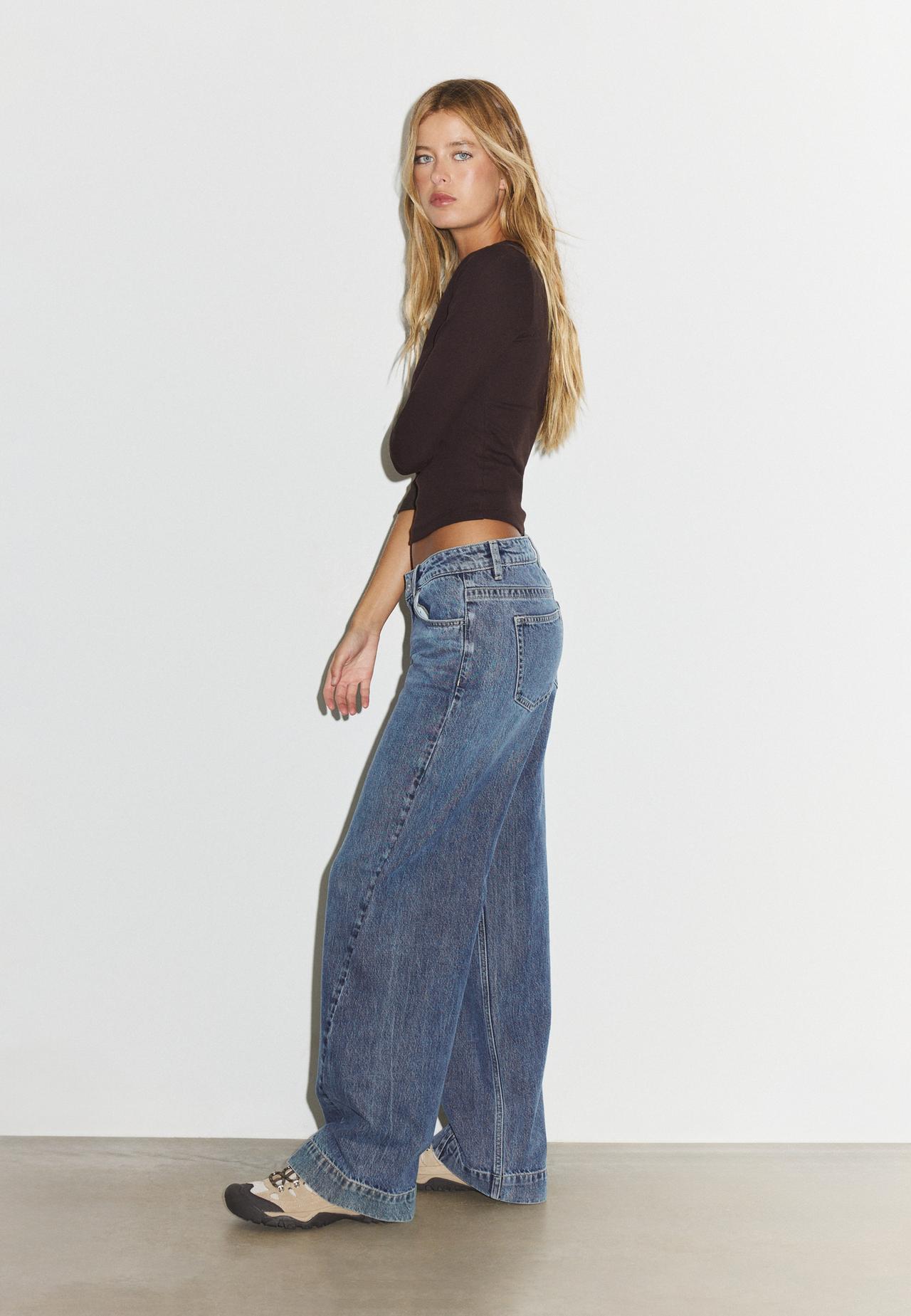 Low-rise straight jeans — OVERDYED BLUE DENIM