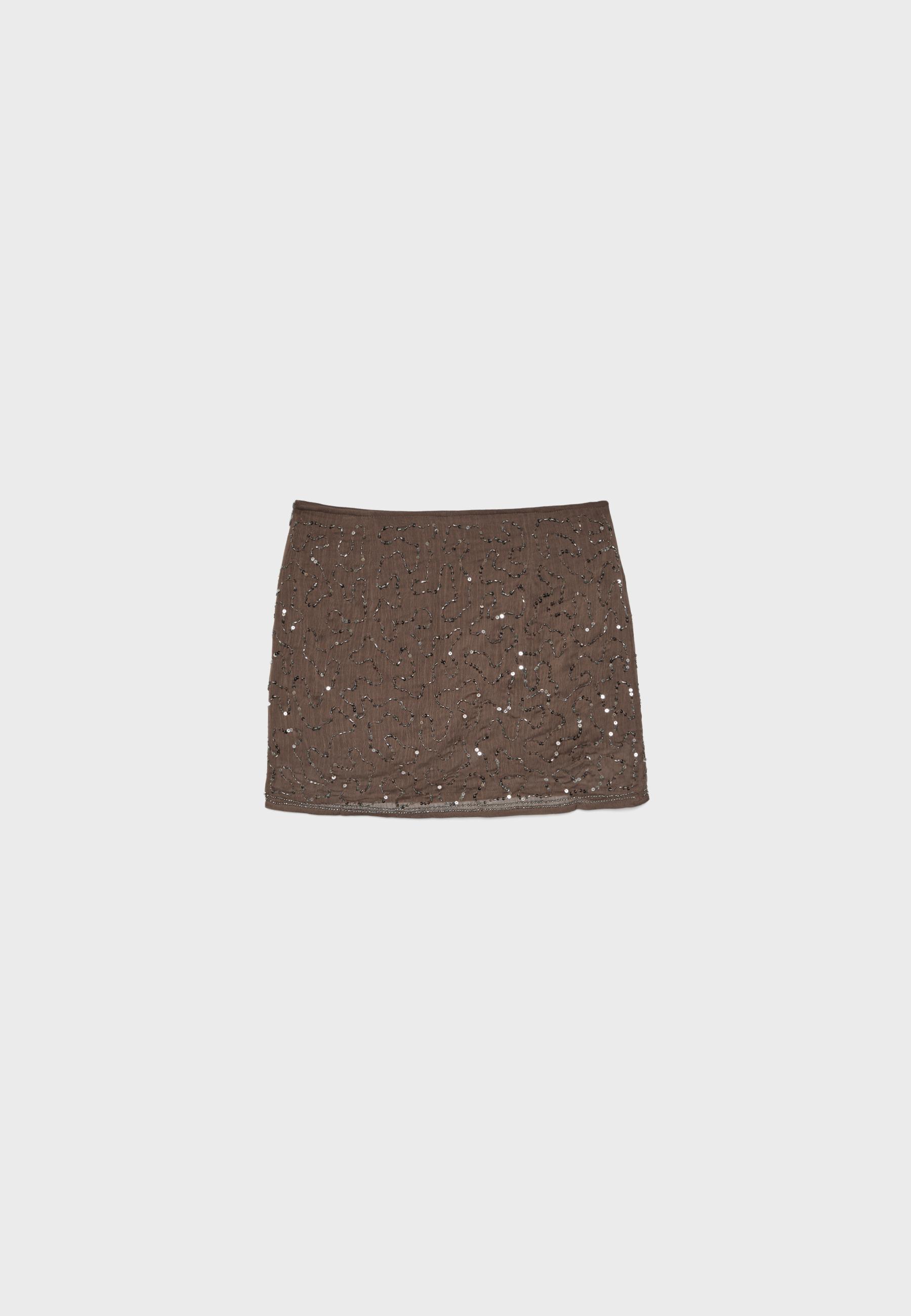 Embroidered mini skort