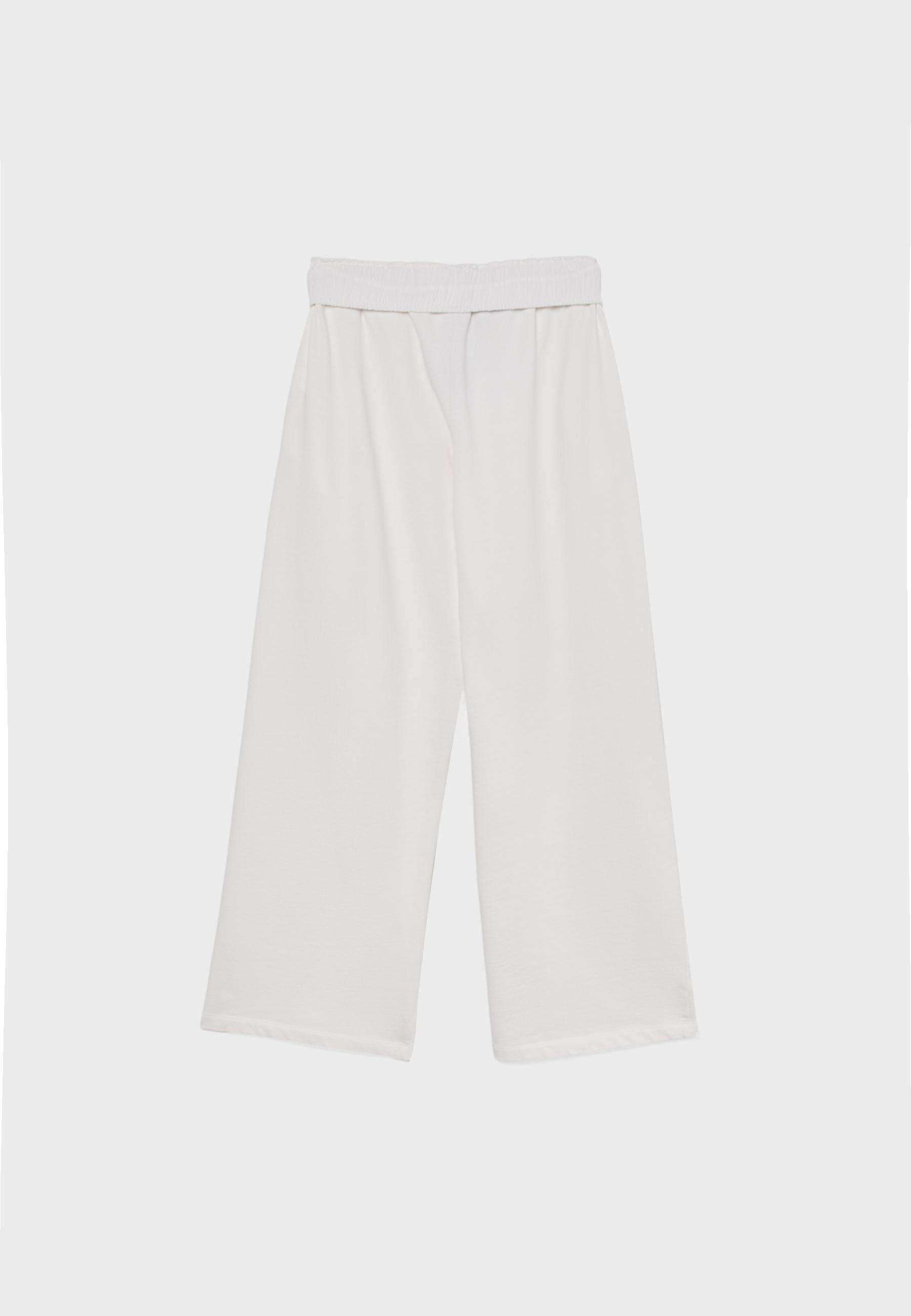 Washed effect straight-leg jogger trousers — Ecru