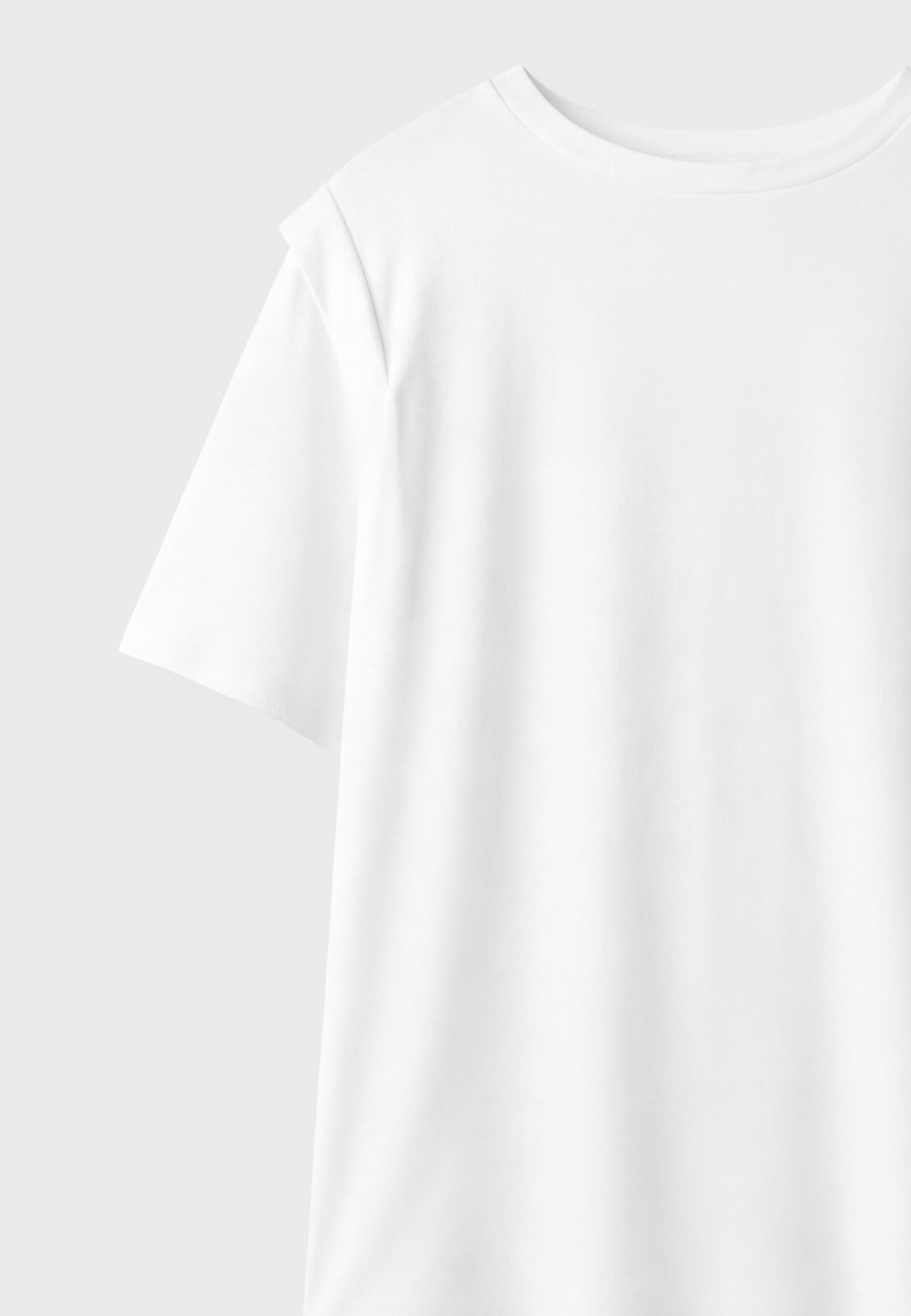 Padded shoulder T-shirt — Ecru