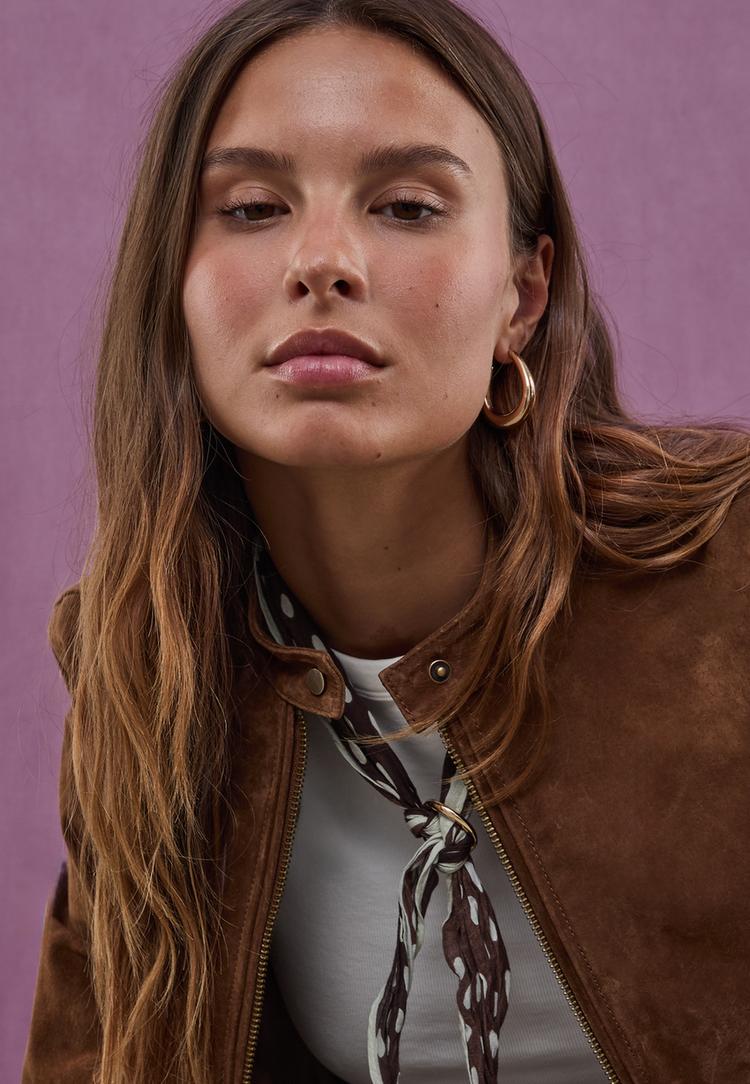 100 leather cropped jacket