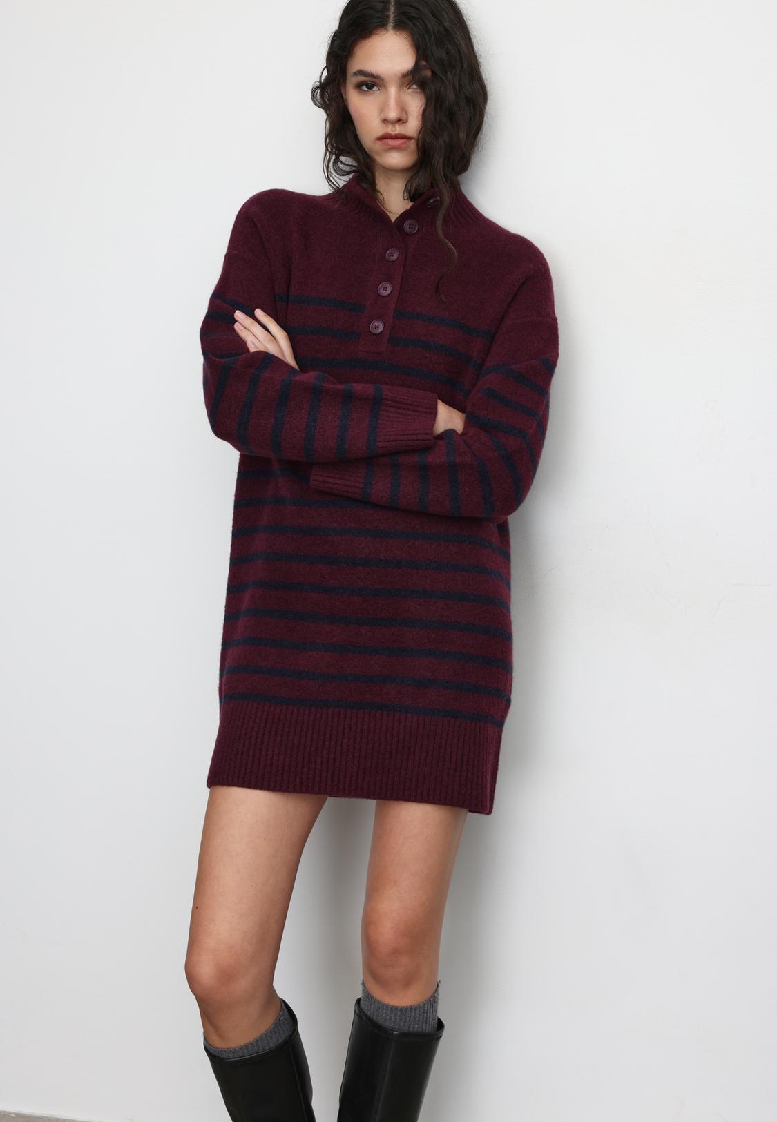 long sleeve black knit maxi dress Nocturne Ruffle Knit Maxi Dress