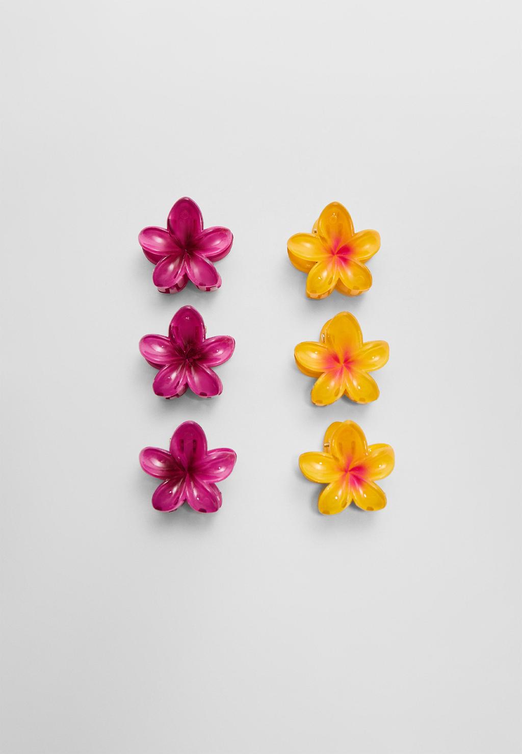 Set of 6 mini flower hair clips