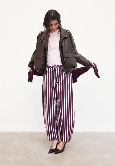Striped barrel jeans — Purple 1