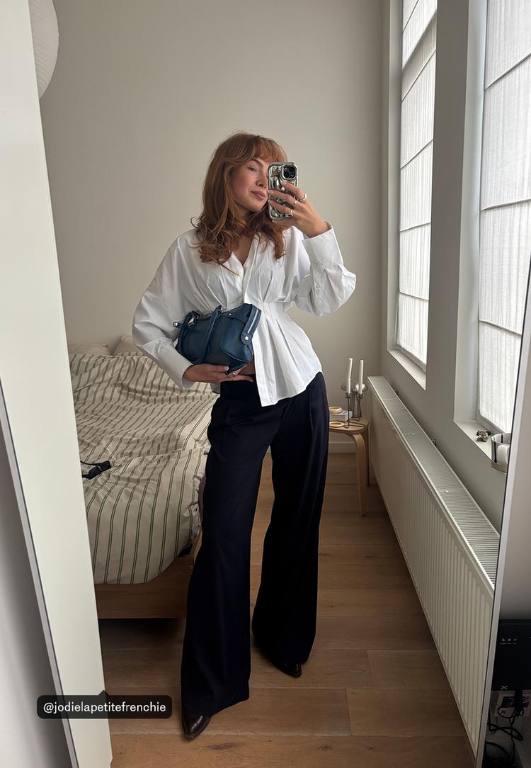 popeline blouse met plooien