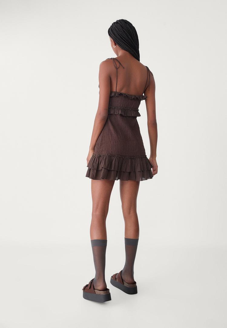vestido tirantes corto volantes