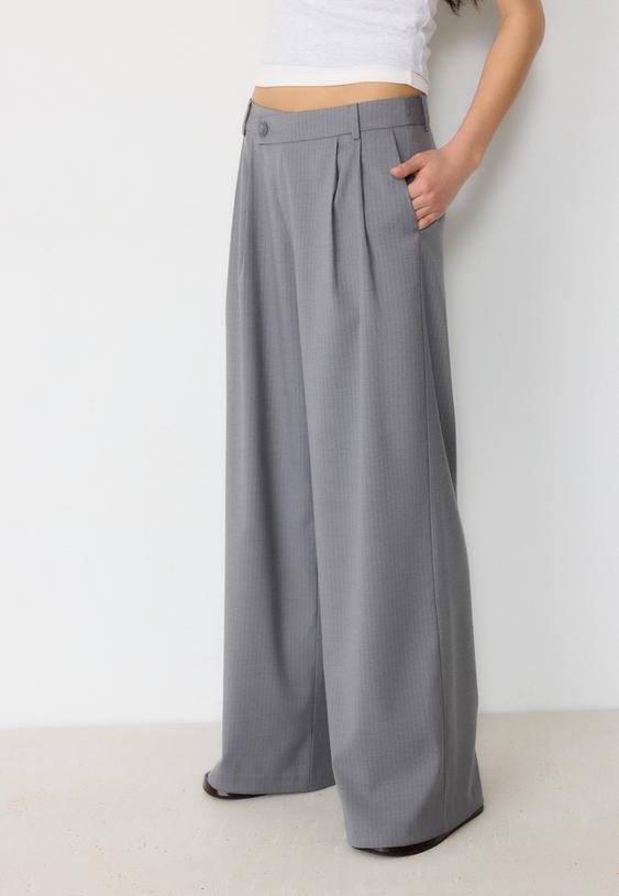pantalon vestir casual cintura cruzada rayas