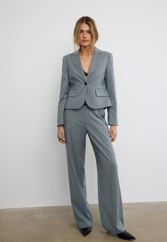 blazer corto a righe