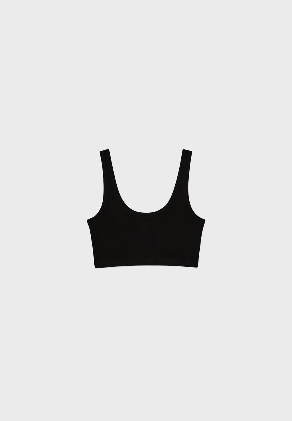Top cropped cucitura invisibile