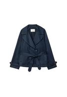 Kemerli kısa, akıcı trençkot - Görsel 22