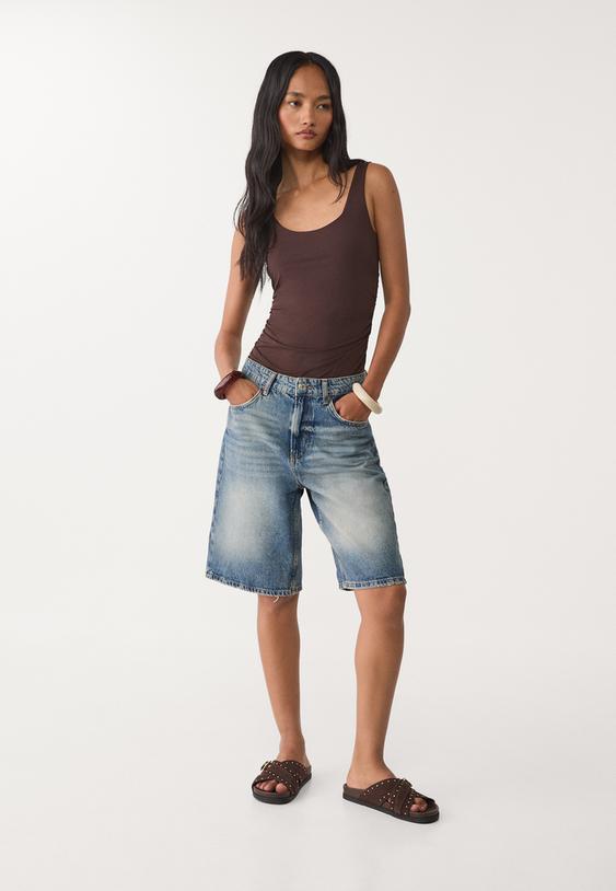 gathered polyamide bodysuit