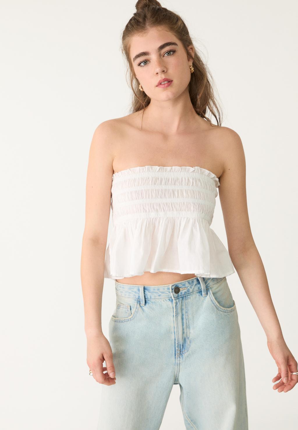 Flowing bandeau top