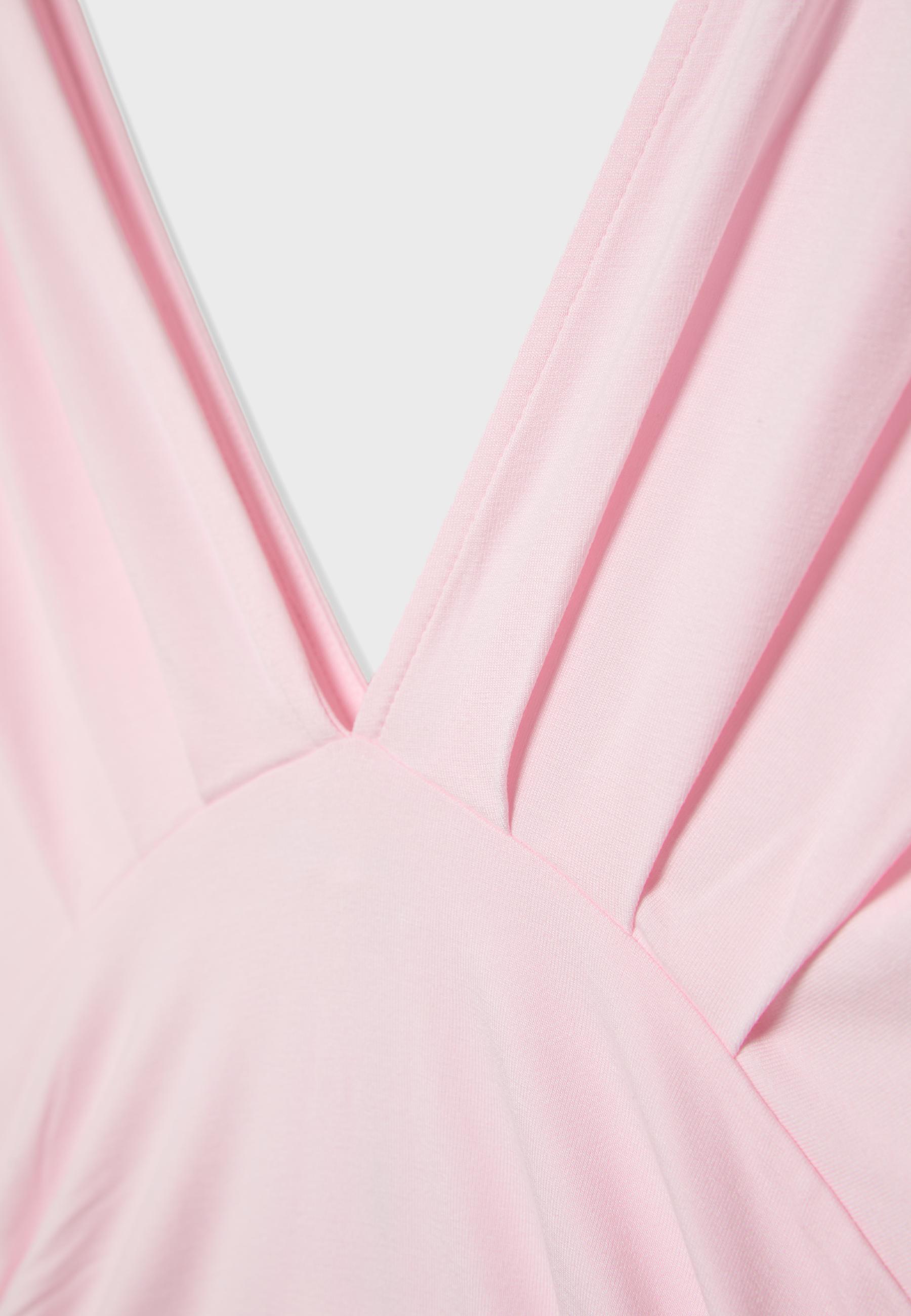 V-neck top with sash — Salmon pink