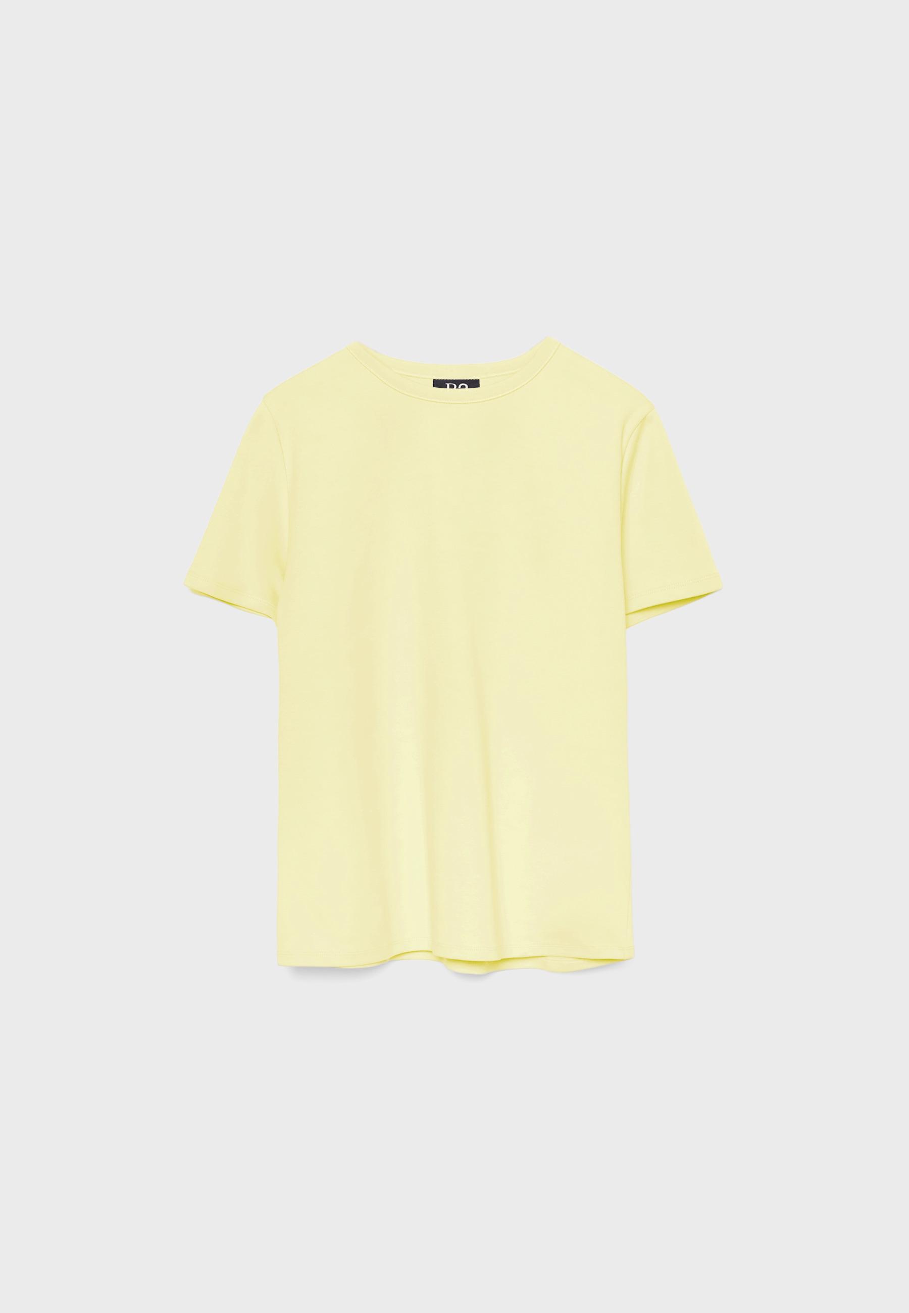 B02 Soft-touch regular basic T-shirt — Pastel yellow