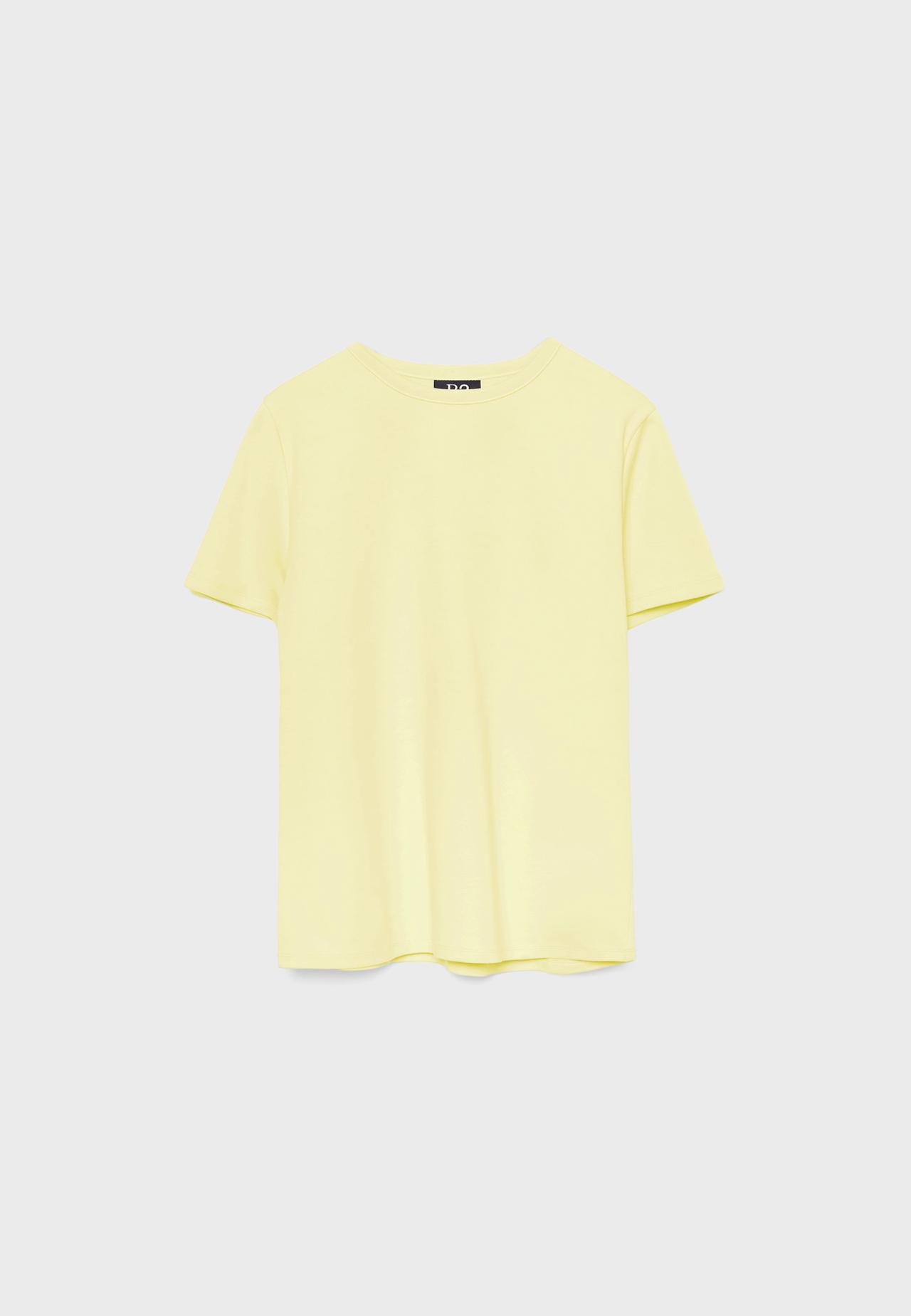 B02 Basic regular fit soft-touch T-shirt — Pastel yellow