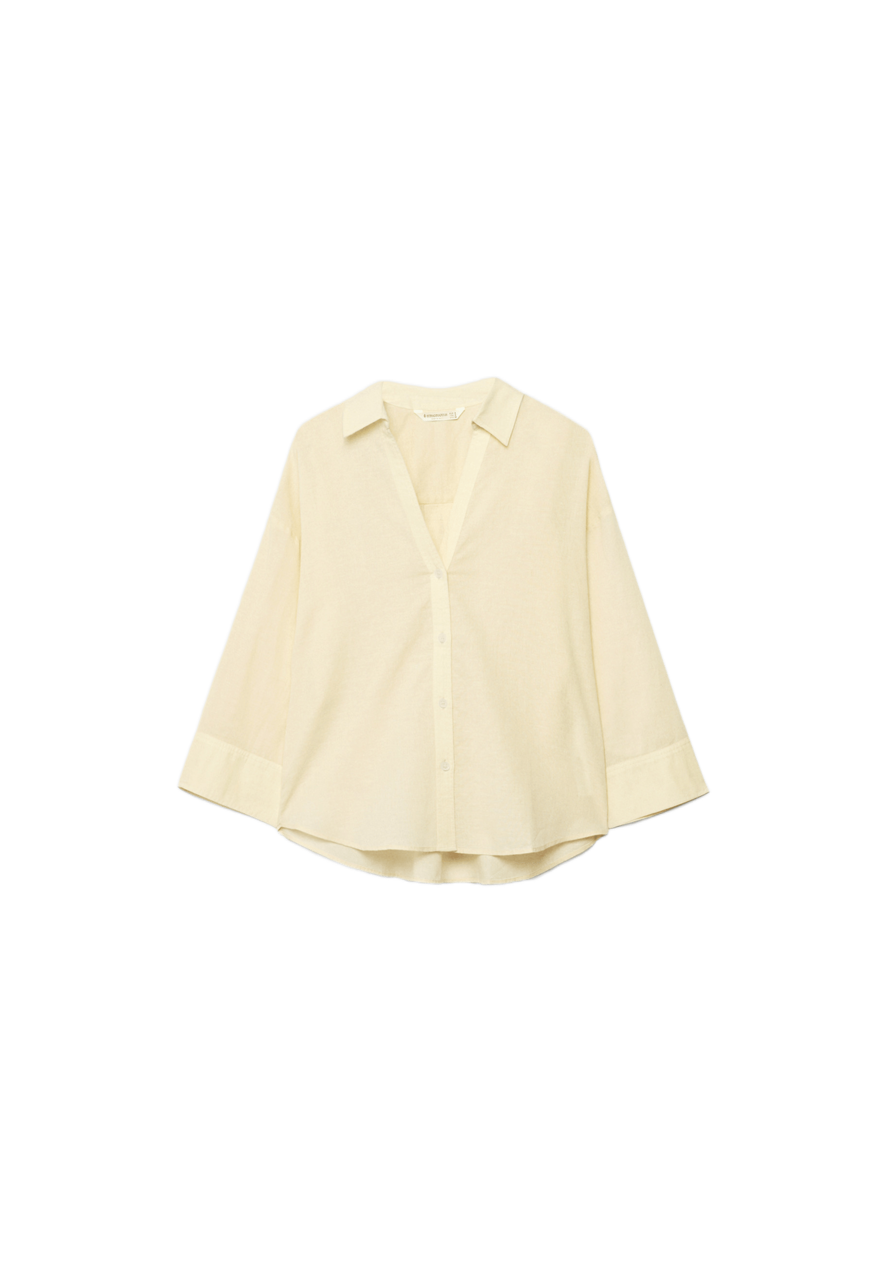 Linen-effect kimono sleeve shirt — Gold