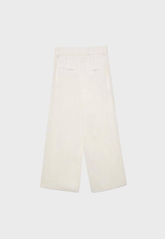 Keten karışımlı culotte pantolon_6