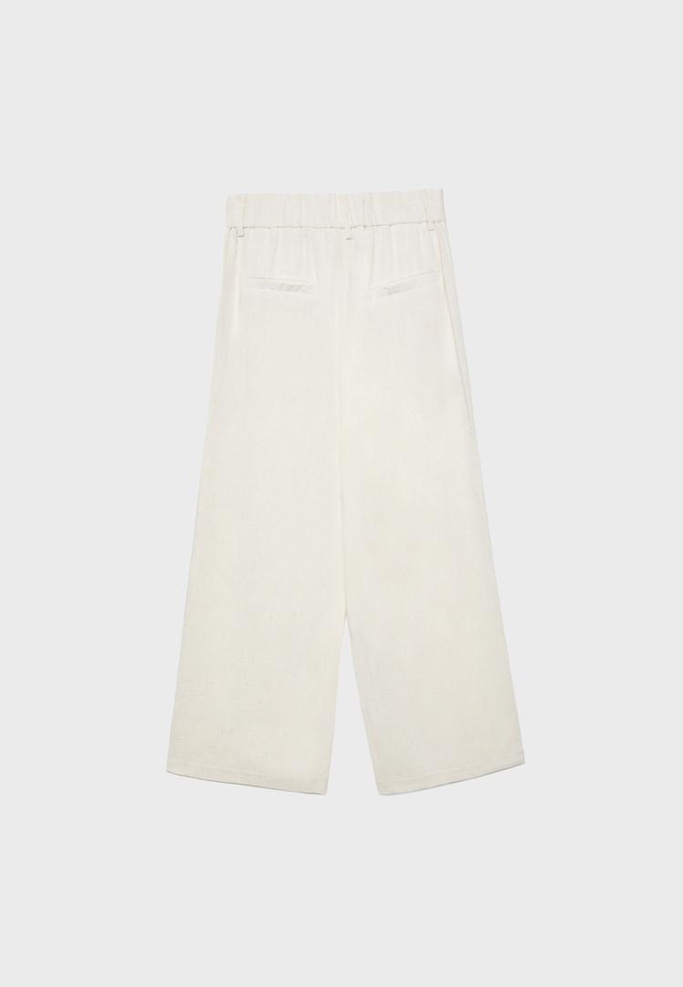 Keten karışımlı culotte pantolon_6