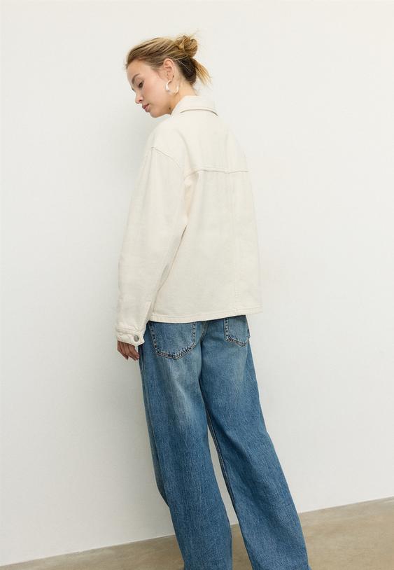 Stradivarius Jacket With Patch Pockets Vanilla Xl