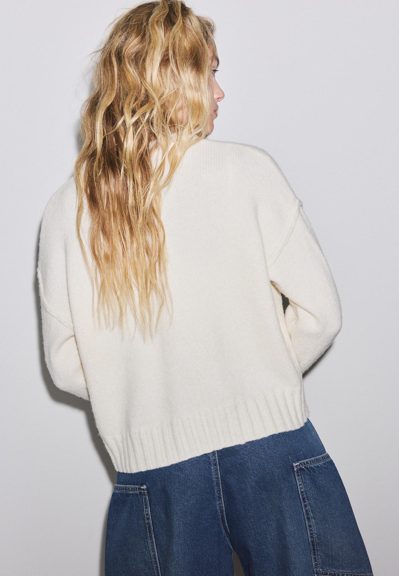 Oversize knit cardigan — Ecru