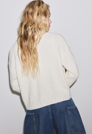 Oversize knit cardigan — Ecru 5