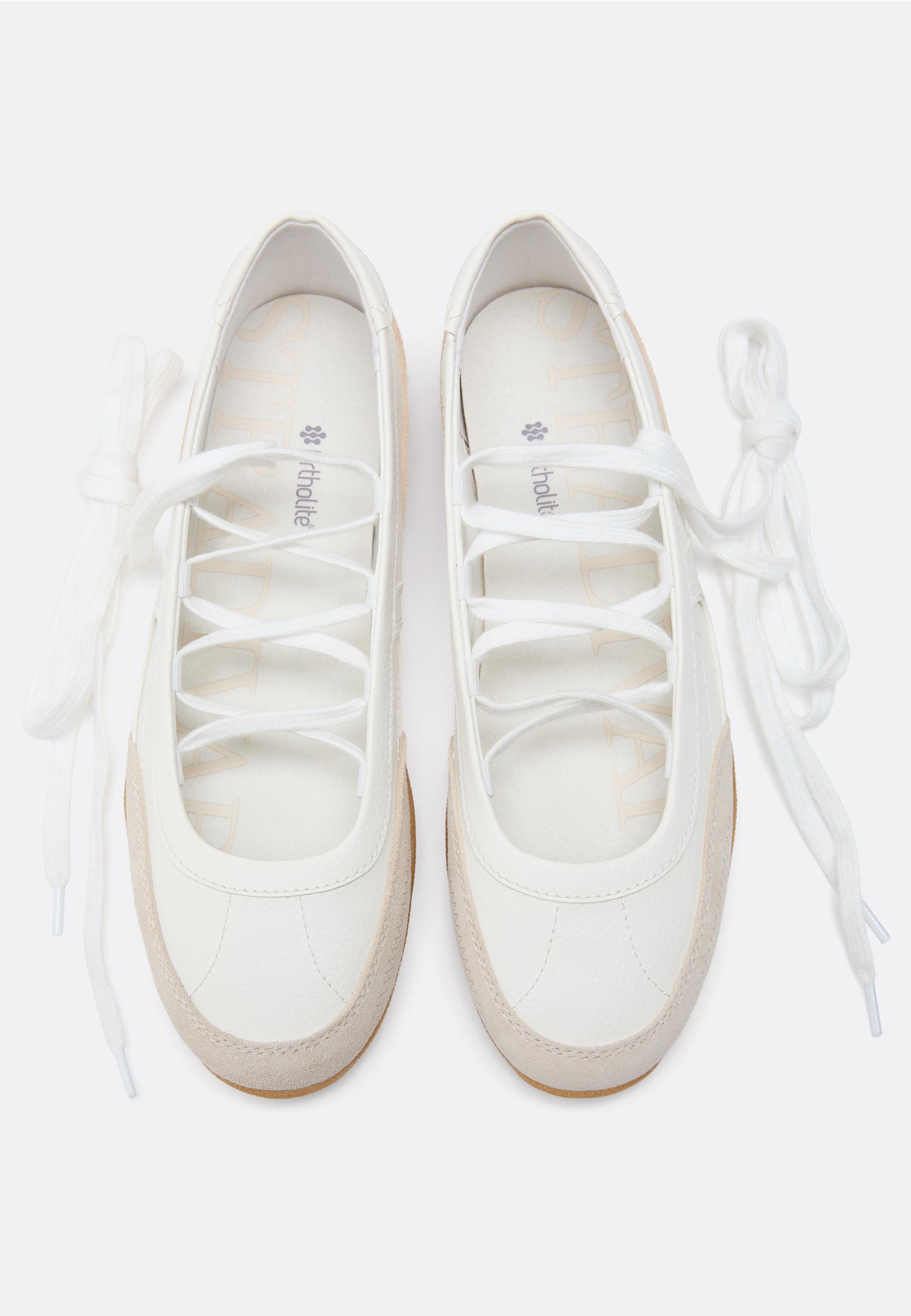 Tie-up sneakerinas — WHITE