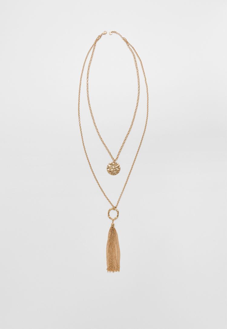 collar doble cadena medalla