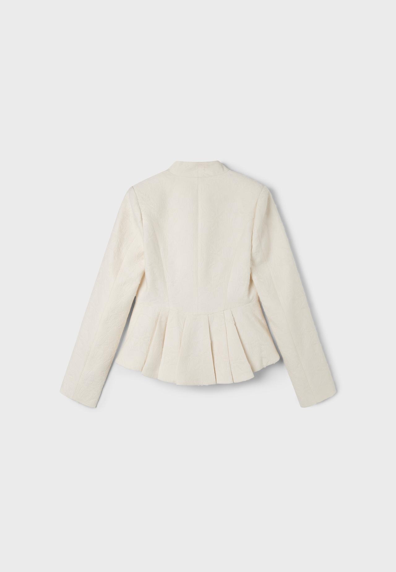 Asymmetric jacquard blazer — Ecru