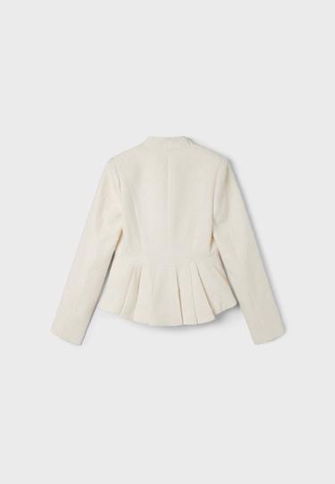 Asymmetric jacquard blazer — Ecru 8