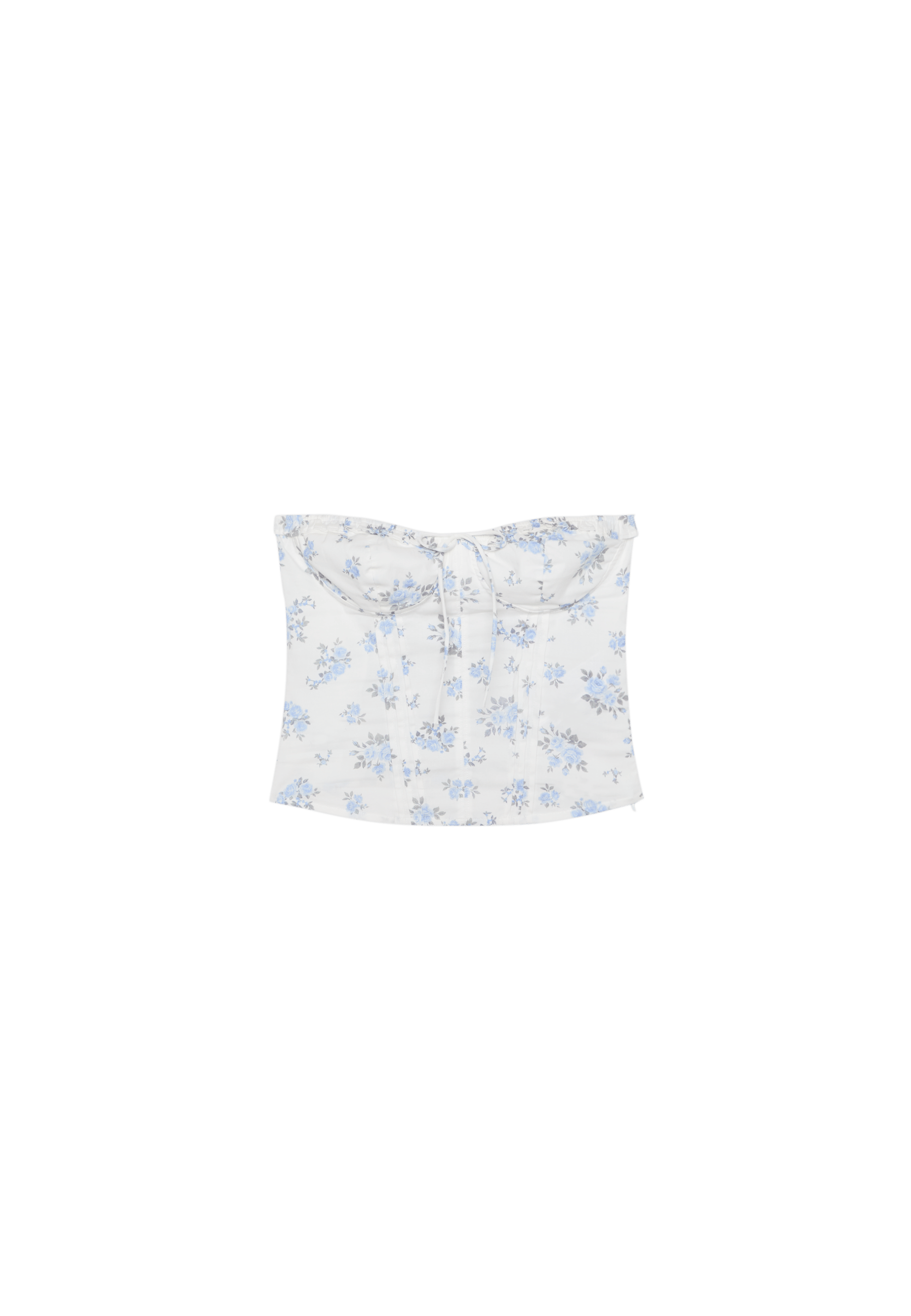 Floral print corset top — Sky blue