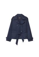 Kemerli ve dökümlü kısa trençkot - Görsel 16