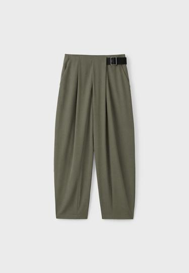 Smart trousers with belt and darts — Khaki 7