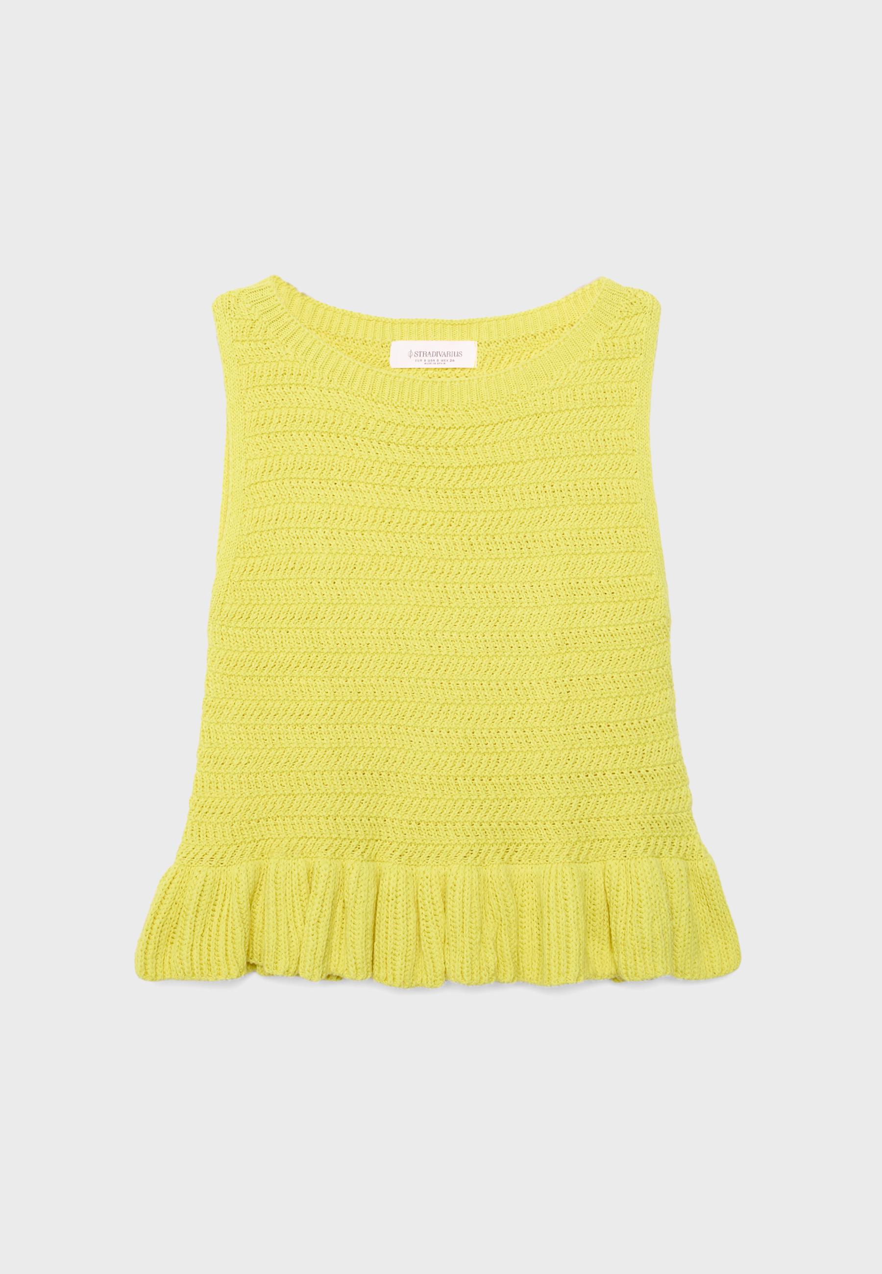Knit peplum top — Gold