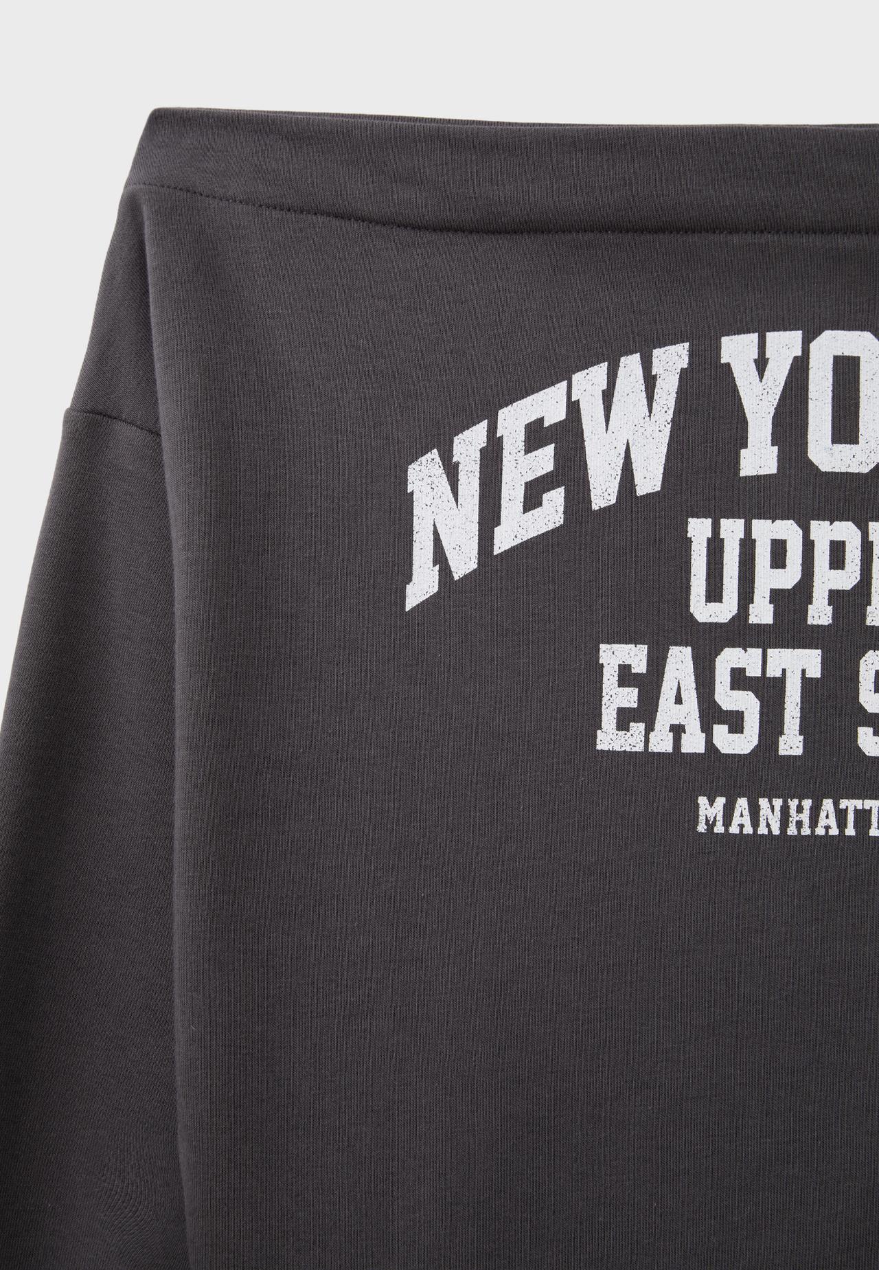 Cropped boat neck sweatshirt — Dark grey