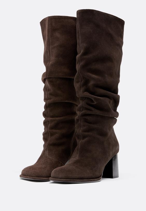 botas tacon slouchy piel