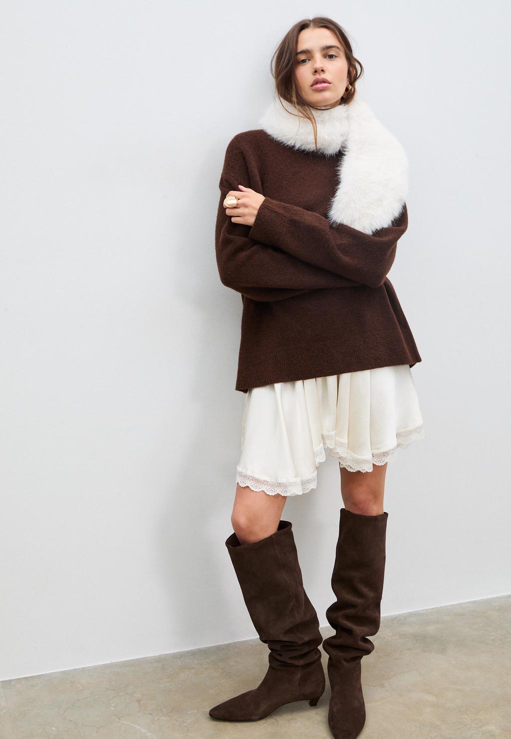 Botas kitten slouchy piel