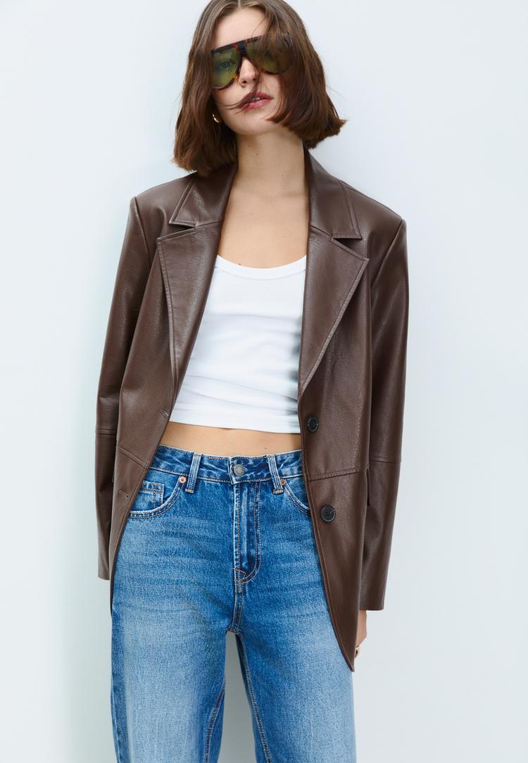 blazer en similicuir
