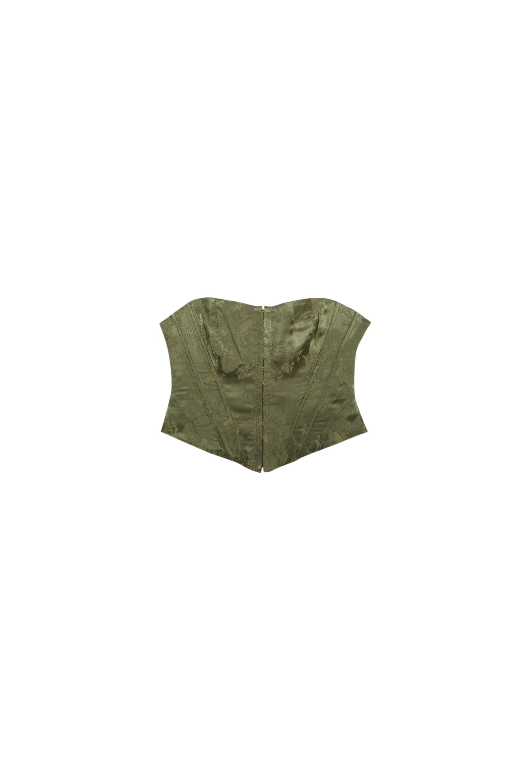 Lace-up corset — Khaki